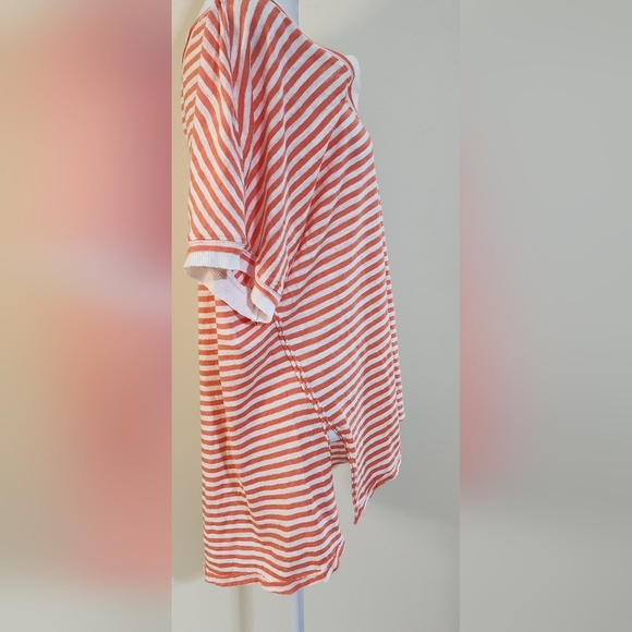 NEW Free People We The Free Size M Take Me Orange Striped Boho T-shirt - Picture 7 of 14